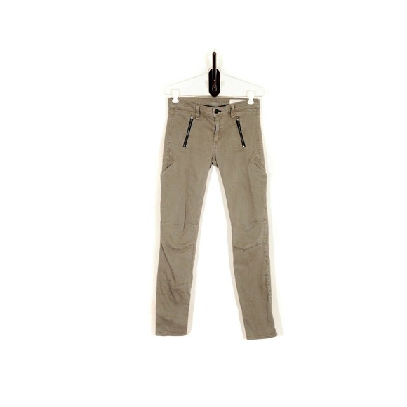 rag & bone Denim - Rag & Bone Women's Army Slit Cargo Pocket Jeans Olive 27 Military Zipper Green